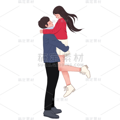 卡通感情人节情侣元素贴纸 