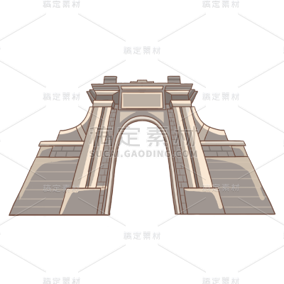 卡通感拱门建筑元素