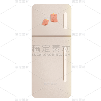 可爱清新冰箱插画元素贴纸