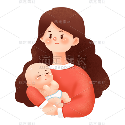 卡通感母亲节妈妈元素贴纸