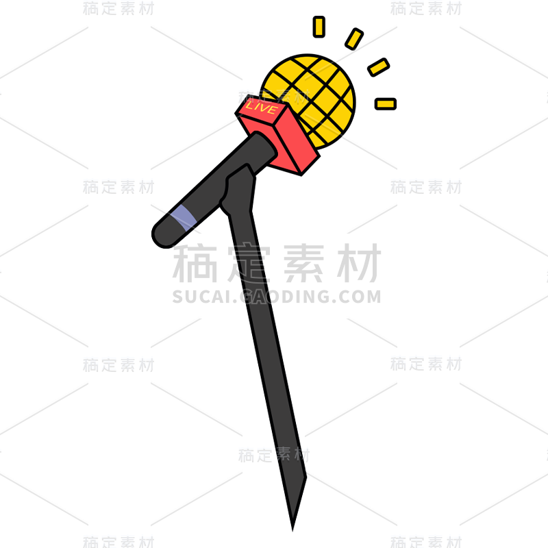 卡通感文体娱乐麦克风元素