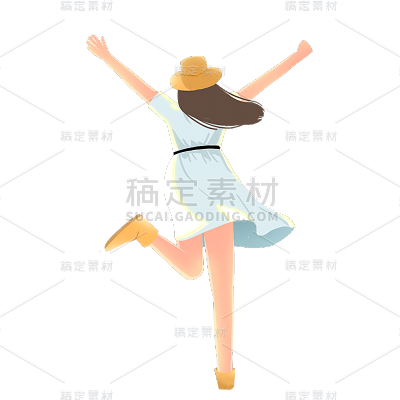 卡通感教育行业女人元素贴纸