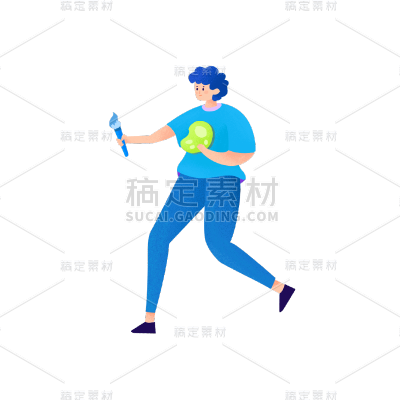 卡通感教育培训男人元素贴纸