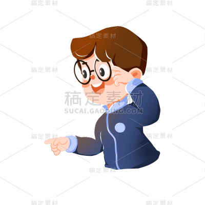 卡通风教育培训男生氛围元素