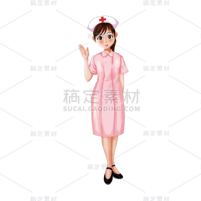 卡通感劳动节护士元素贴纸