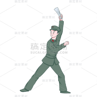 卡通感劳动节男人元素贴纸