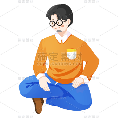 卡通风教育培训男人氛围元素