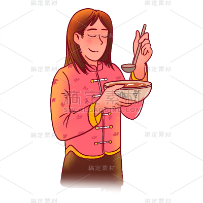 中国风春节女性元素贴纸