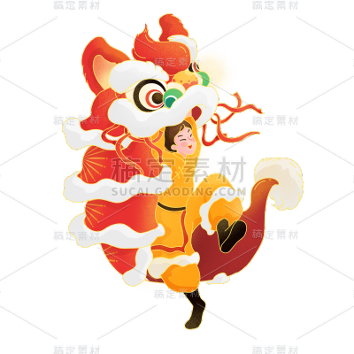 卡通感春节男性元素贴纸