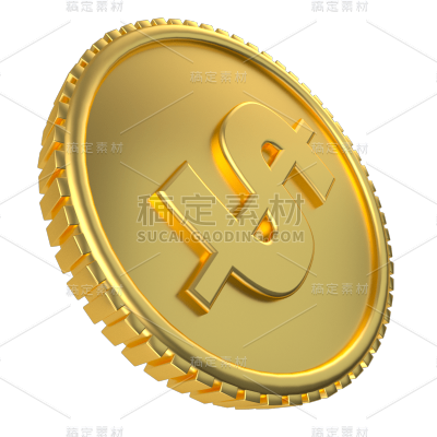 C4D金色金币元素常规贴纸