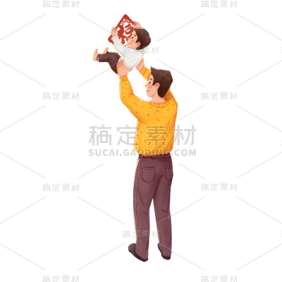 手绘风春节贴福元素贴纸
