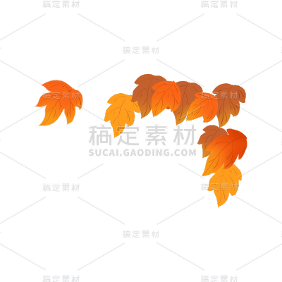 文艺重阳节树叶元素贴纸