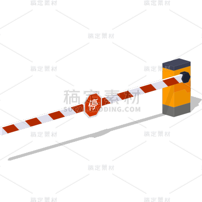 扁平风交通场景道闸杆