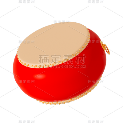 3D春节鼓元素贴纸