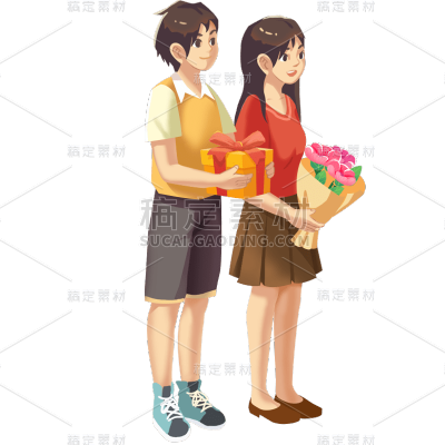卡通感高考学生元素贴纸