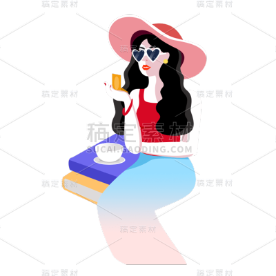 卡通感妇女节女人元素贴纸