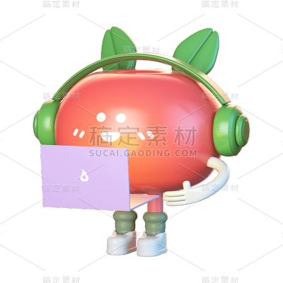 3D苹果拟人元素贴纸