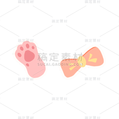 卡通感文体娱乐猫爪元素