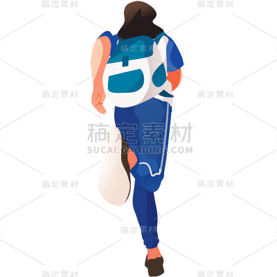 卡通感高考女生元素贴纸
