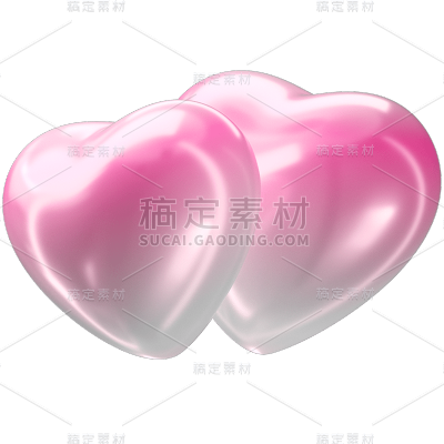 潮酷-C4D亮面爱心贴纸6