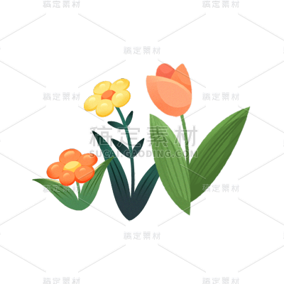 花卉元素可爱风贴纸