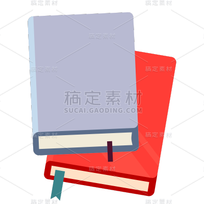卡通感教育行业书本元素贴纸