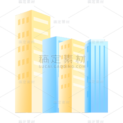 卡通感高楼元素