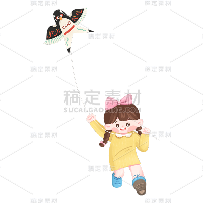 卡通感女孩元素贴纸