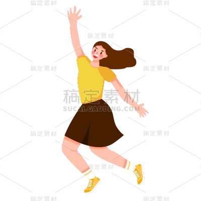 卡通感国庆节女生元素贴纸