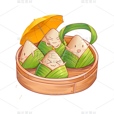 卡通感端午节粽子元素贴纸