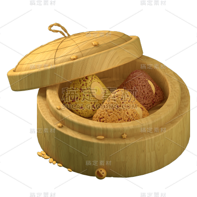 3D蒸笼元素贴纸