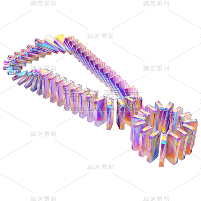 C4D-3D立体酸性风多米诺骨牌6