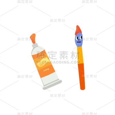 卡通感教育培训画笔元素贴纸