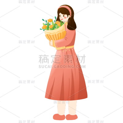 卡通感母亲节女人元素贴纸