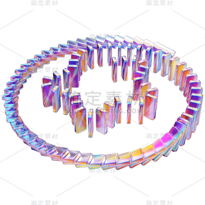 C4D-3D立体酸性风多米诺骨牌4