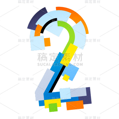 卡通感数字元素贴纸
