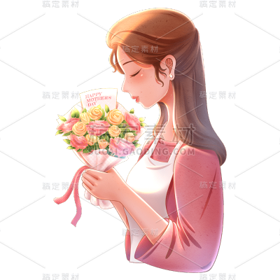 卡通感母亲节女人元素贴纸