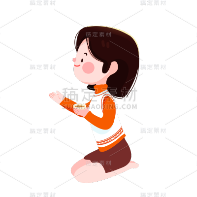 卡通感女性元素贴纸
