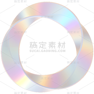 C4D半透明螺旋圆环酸性设计元素贴纸