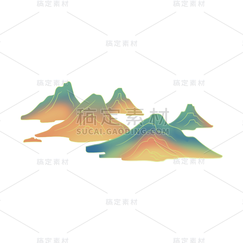 卡通感群山元素