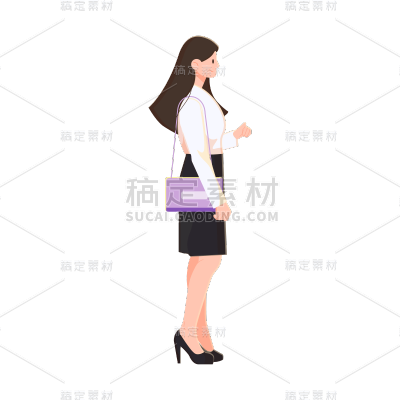卡通感企业商务女人元素贴纸