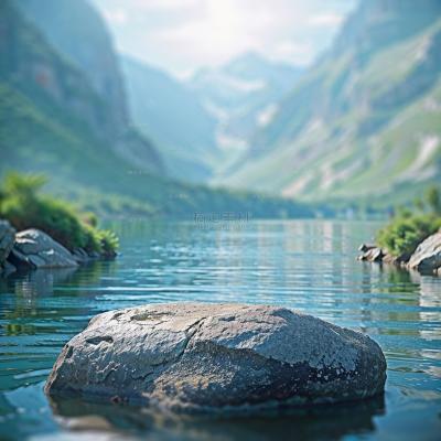 insMind Rock Lake Personal Care Products Outdoor Background