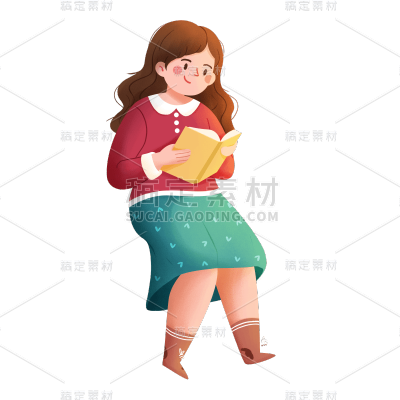 卡通感女性元素贴纸