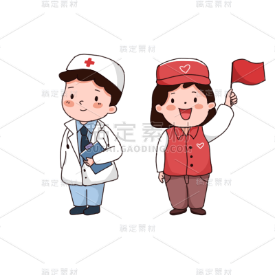 卡通感青年节人物元素贴纸