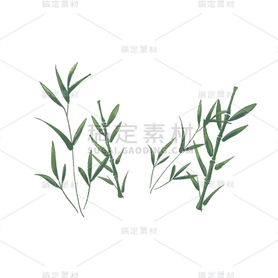 卡通感端午节草=竹叶元素贴纸