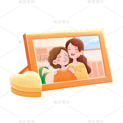可爱清新相框插画元素贴纸