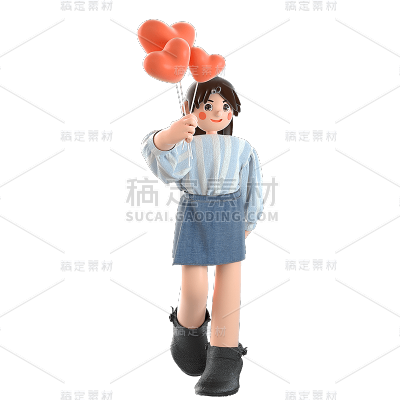 3D女士元素贴纸