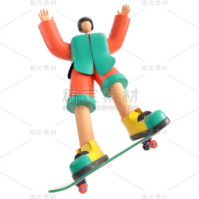 C4D-潮酷运动人物插画9