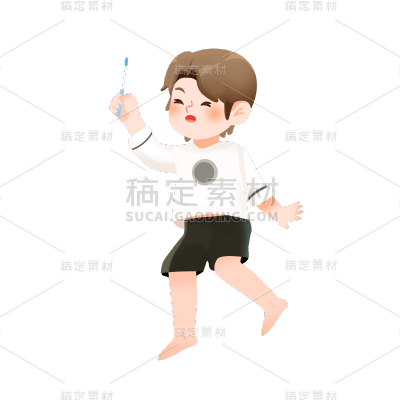 卡通感儿童节男孩元素贴纸