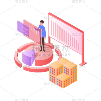 可爱清新图表插画元素贴纸